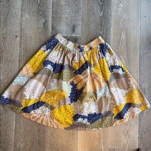 Gold and Blue Boden Pleated Bubble Mini Skirt size 4 0187